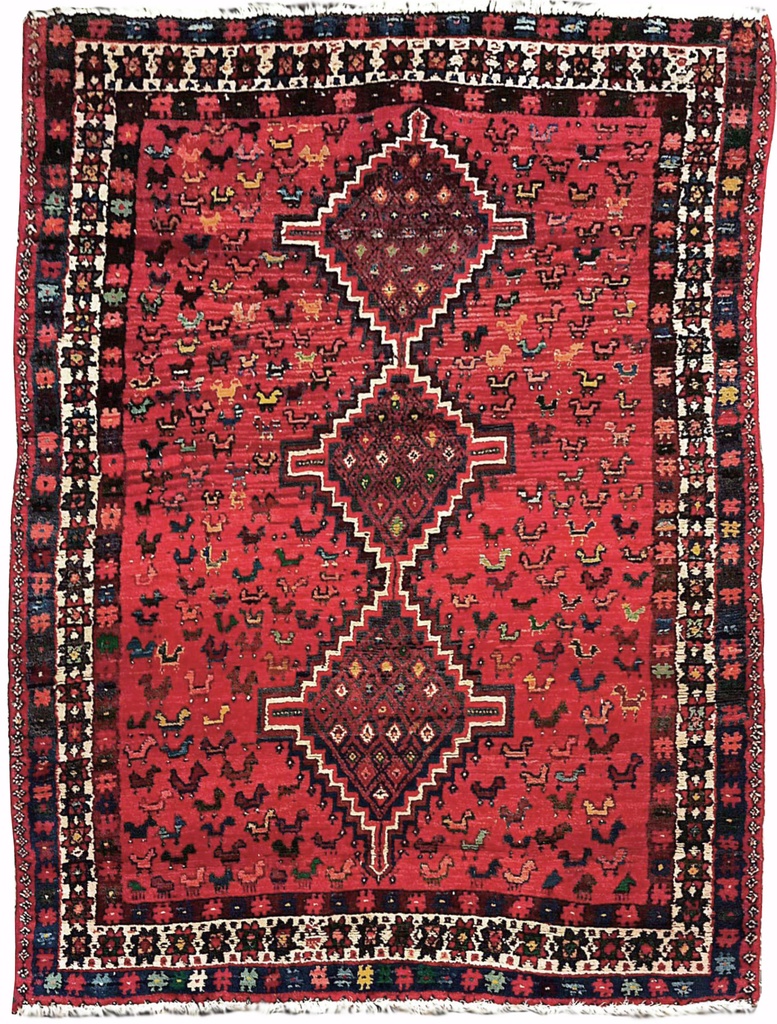 Alfombra Persia Gucian, 156x126cm, certificado, (col. Bentley)