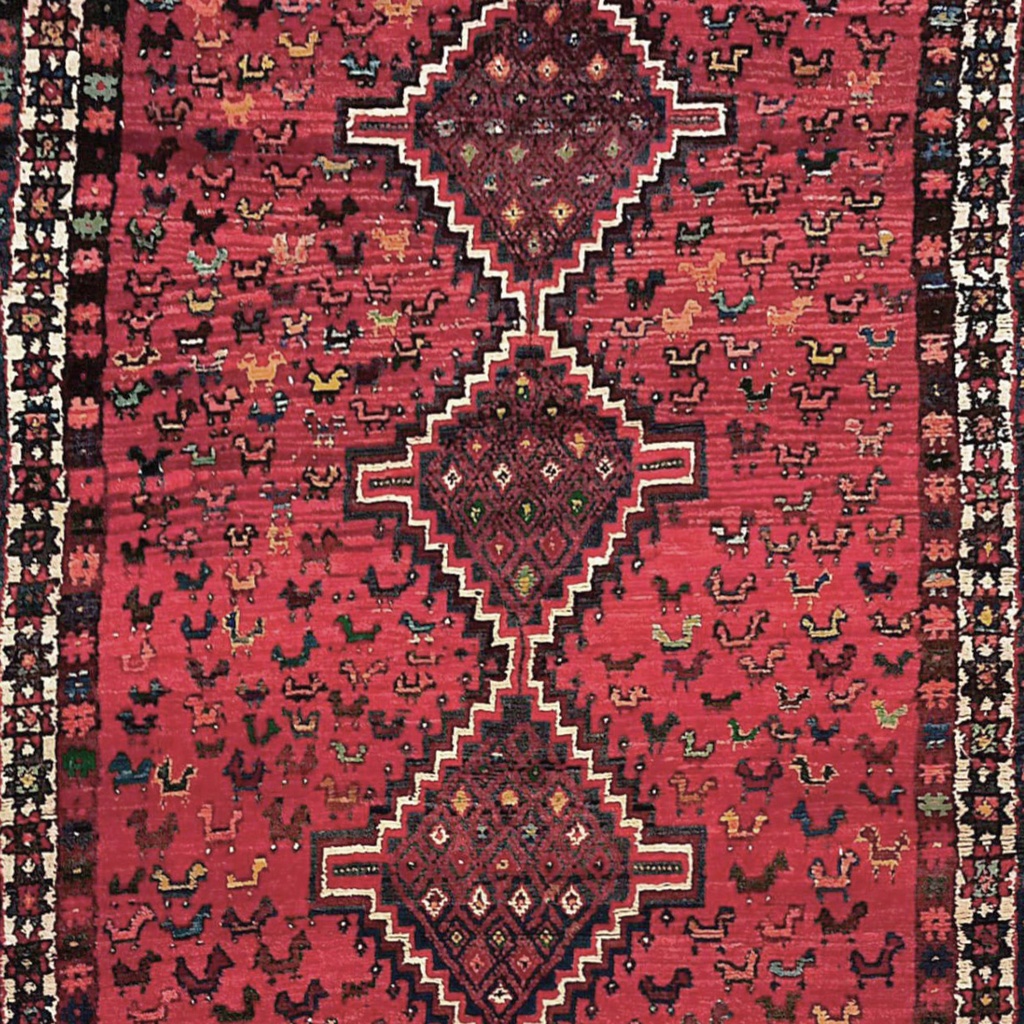 Alfombra Persia Gucian, 156x126cm, certificado, (col. Bentley)