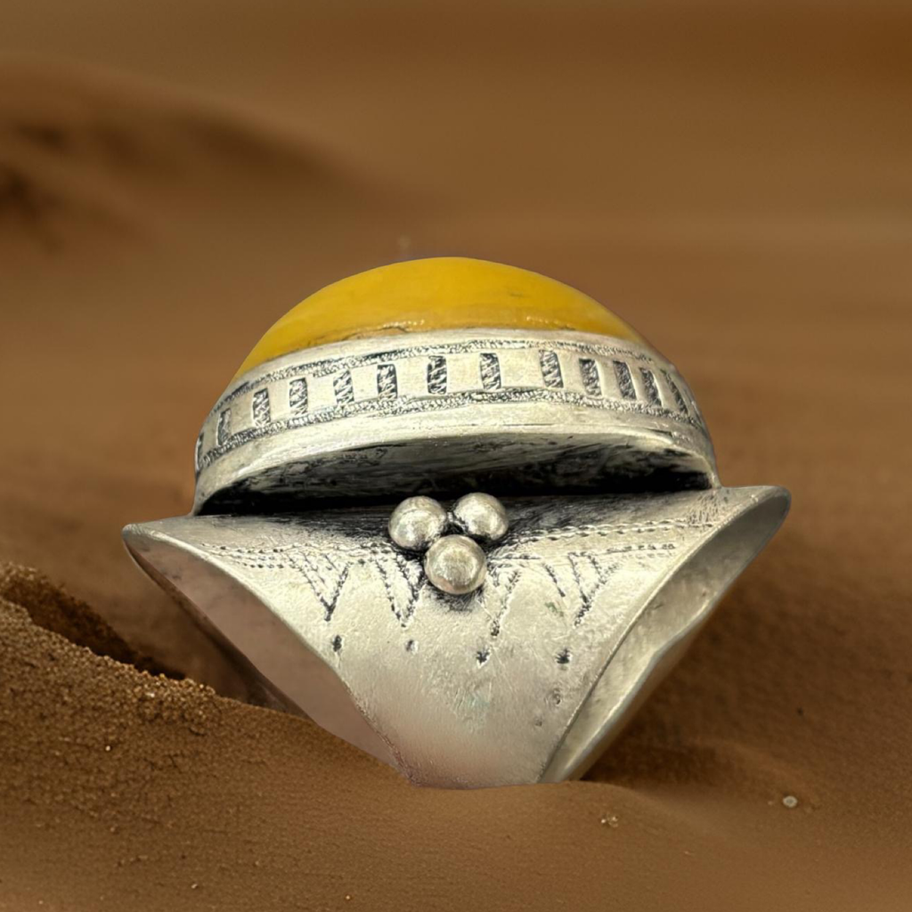 Anillo Tuareg de ámbar bereber