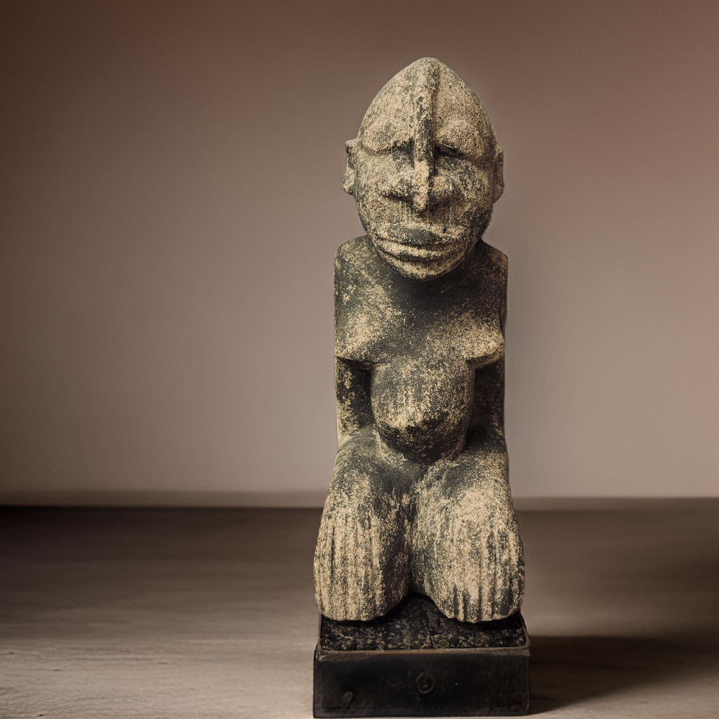 Ancestro femenino Dogón tallado en arenisca de Bandiagara